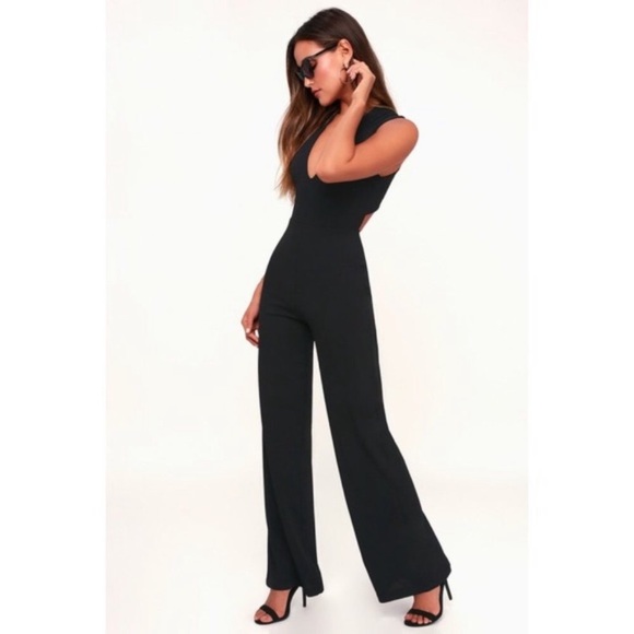 Lulu’s Thinking Out Loud Black Open Back Jumpsuit - Picture 8 of 11